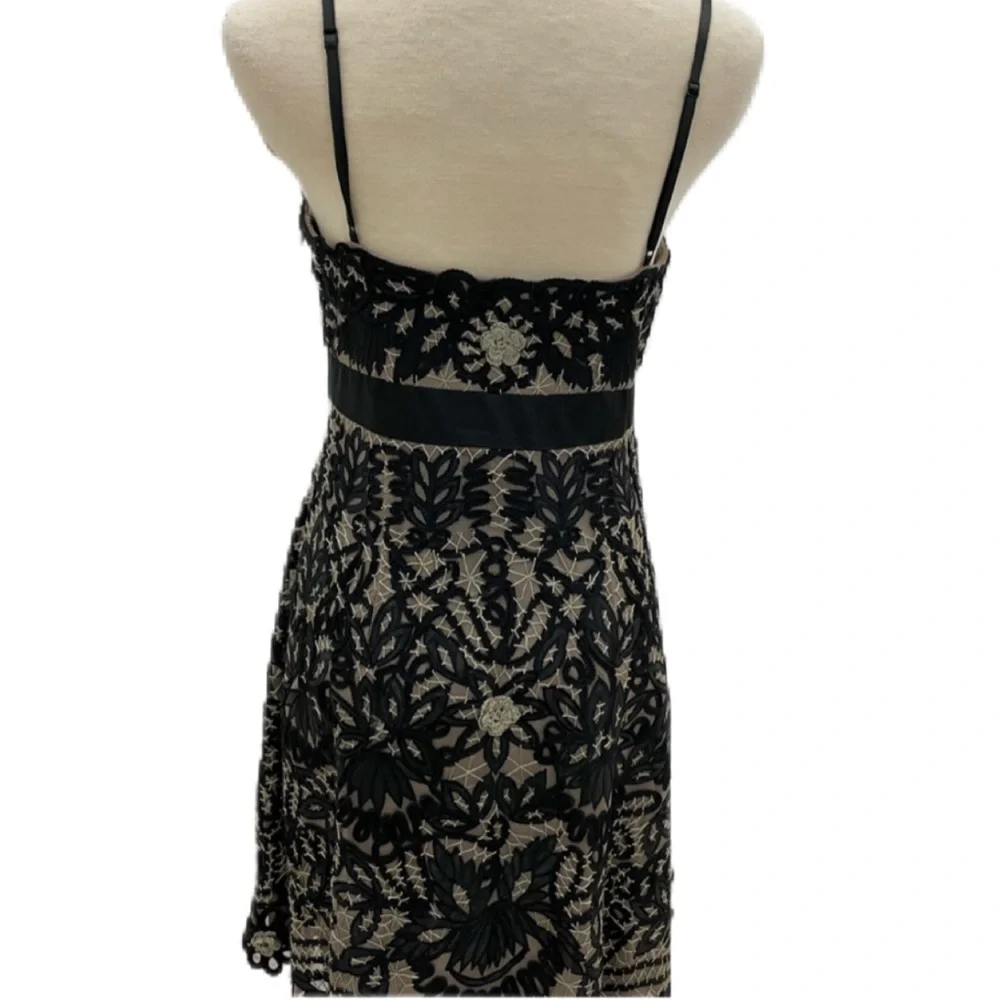 NWT Sue Wong Black and Taupe Embroidered Dress - Picture 2 of 8